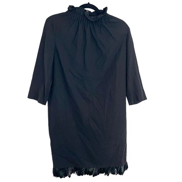 COS Mock Neck Half Sleeve Feather Hem Dress 6 - Picture 2 of 11